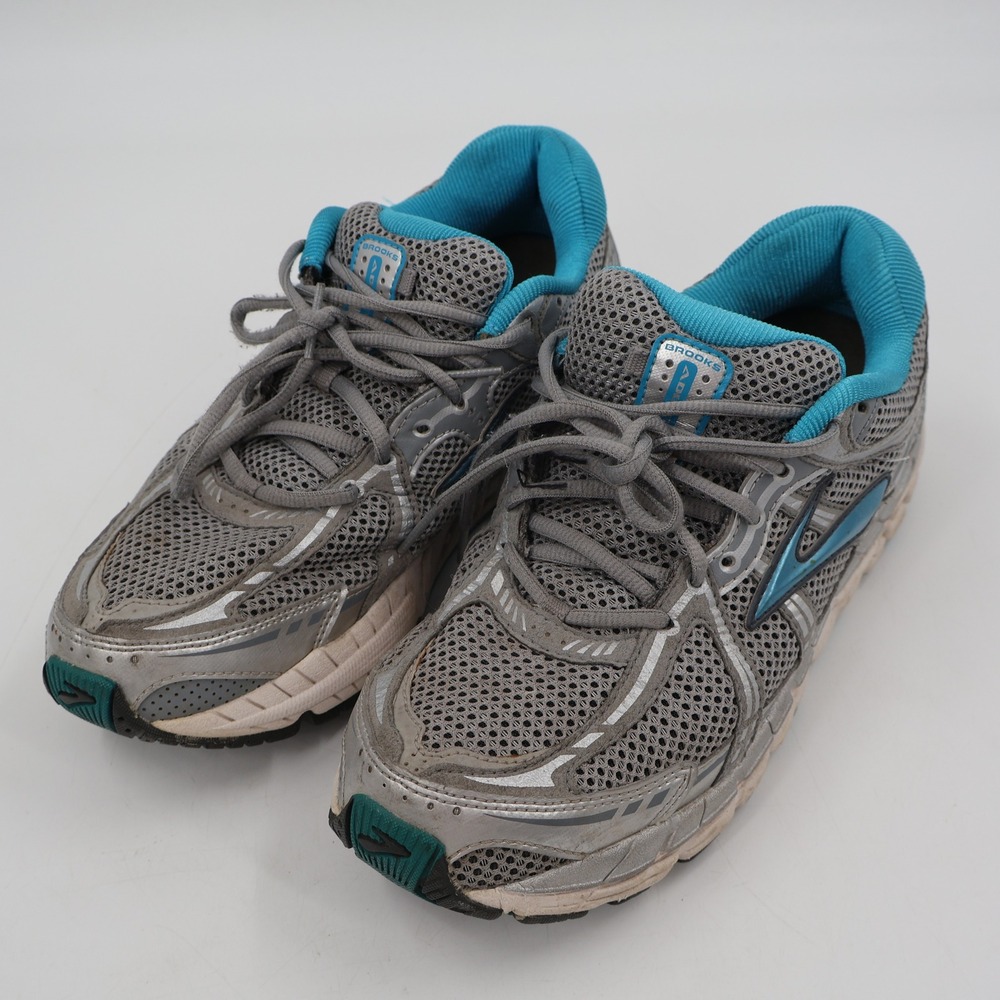Brooks Addiction 10 Running Shoes Womens 11 Gray Silver Blue 1201401B318